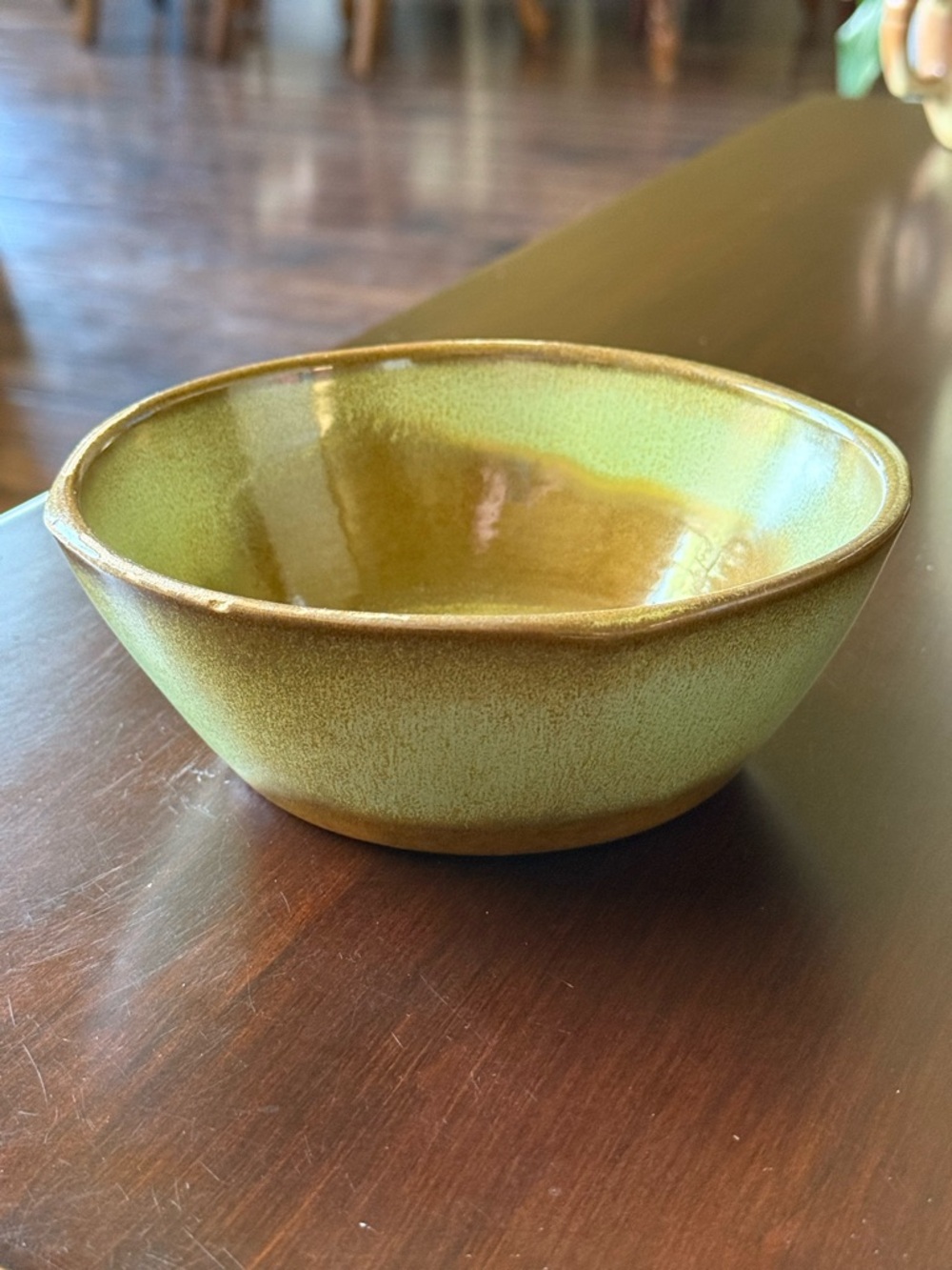 ✨Vintage Frankoma Green and Brown Glazed Pottery Dish